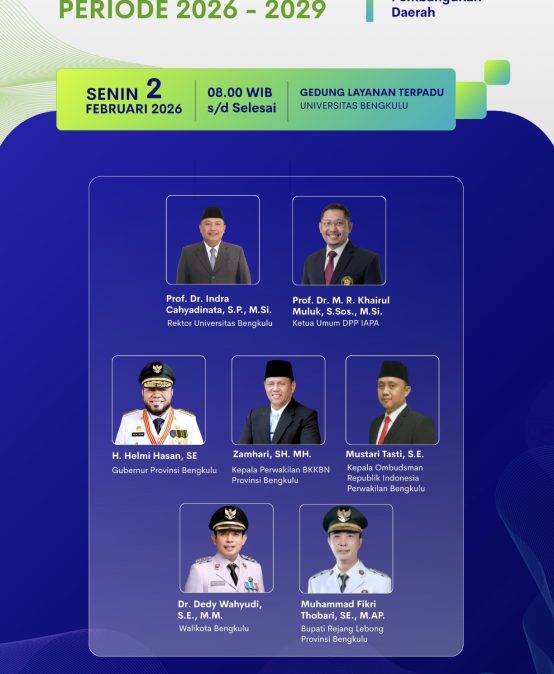 Seminar Nasional dan Pelantikan DPD IAPA Bengkulu Periode 2026–2029 Akan Digelar di Universitas Bengkulu